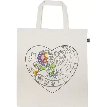 Bavlněná taška k vybarvování – srdce