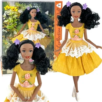 Panenka Woopie Royal panenka Emi 32 cm v módním outfitu s krásnými černými vlasy