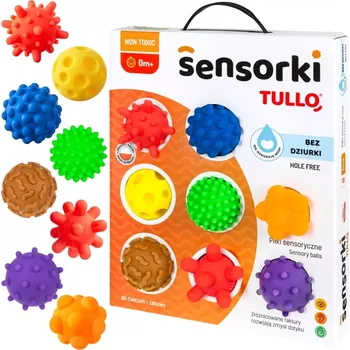 Senzorické míčky TULLO – sada 8 kusů bez otvorů
