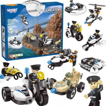 Dětské zboží Woopie stavebnice Policejní vozidla 8 v 1 STEAM