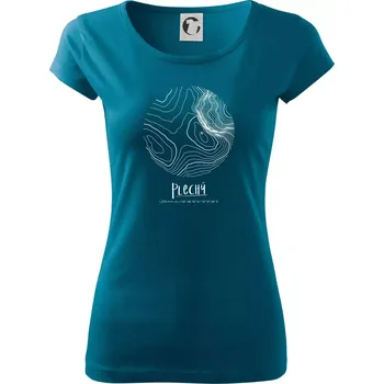 Plechý - vrstevnice v kruhu - Dámské triko Pure - 2XL ( Petrolejová )