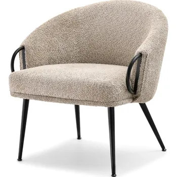 Křeslo Mebel Partner Carma F (tmavobéžová + černá)