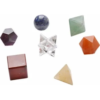 Čakrová sada posvátné geometrie z polodrahokamů 7 x cca 15 mm