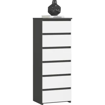 Nábytek Akord Cipriano IV (grafit šedý + bílá)