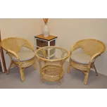 Axin Trading s.r.o. Ratanová sedací souprava Kina medová polstr tmavě béžový melír