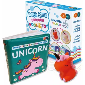 Kouzelné koupací leporelo měnící barvu s hračkou – jednorožec