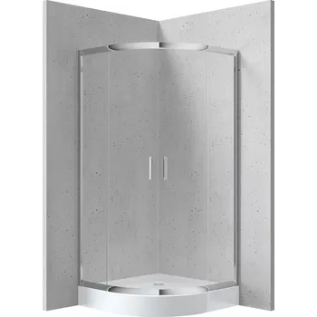 Deante Čtvrtkruhový sprchový kout Funkia 90x90 cm KYPZ051K, chrom/transparent&nbsp;+ sprchová vanička bílá