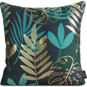 Povlečení Povlak na polštář MALTA tmavě zelený / zlatý