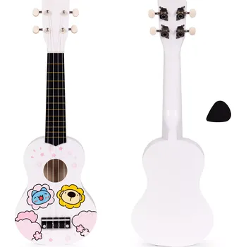 Hudební nástroj pro děti ECOTOYS Dětské ukulele TINY PLAYER bílé