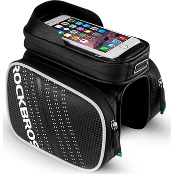 Pouzdro na mobilní telefon Sportovní pouzdro + brašna na kolo ROCKBROS pro Apple iPhone včetně velikostí Plus a Max - černé