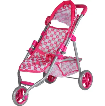 Kočárek pro panenku Woopie Royal Tříkolový Heart Pink