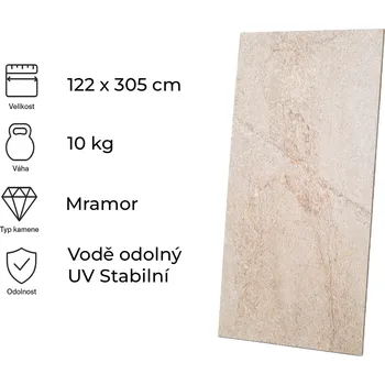 Obklad Kamenná dýha, Rosso copper V1, 122x305 cm