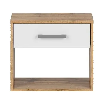 Noční stolek Black Red White Matos KOM1S (dub wotan + bílá)