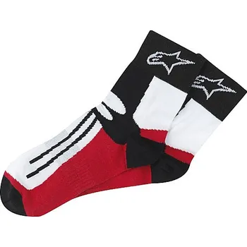 Pánské ponožky ALPINESTARS ponožky krátké RACING ROAD COOLMAX černo, červené, bílé LXXL