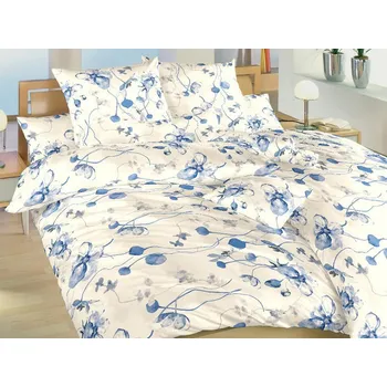 Povlečení Bavlněné povlečení KOMFORT 2x 70x90, 200x200 Bloom elegance banán