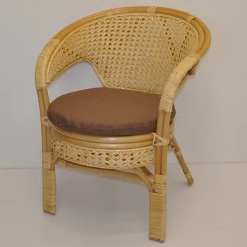 Axin Trading Ratanové křeslo Kina medové s polstrem Polstr: Hnědý melír