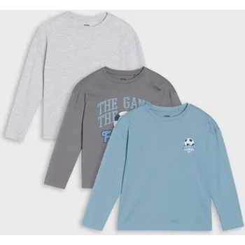 Chlapecké tričko Sinsay - Trička s dlouhým rukávem 3 balení - šedá - 576DN-09M - 576DN-09M-128