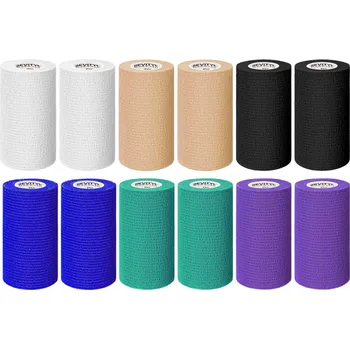 Zdravotnický materiál REVITY Samolepicí kohezivní obinadlo 10 cm x 4,5 m - 12 ks VÍCEBAREVNÁ