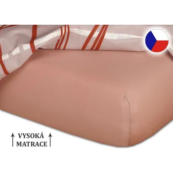Jersey prostěradlo na vysokou matraci 180x200x25 EXCLUSIVE Béžová