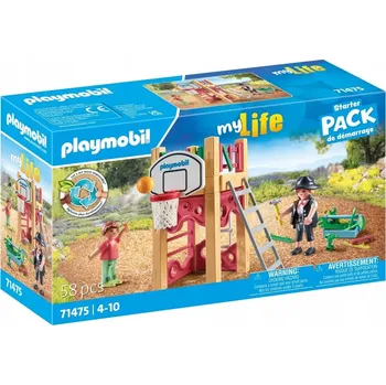 Stavebnice Playmobil PLAYMOBIL 71475 Startovací sada Paní tesařka v práci City Life basketbal hřiště