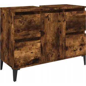 Koupelnový nábytek Skříňka pod umyvadlo z dřevotřísky, Kouřový dub, 80x33x60 cm