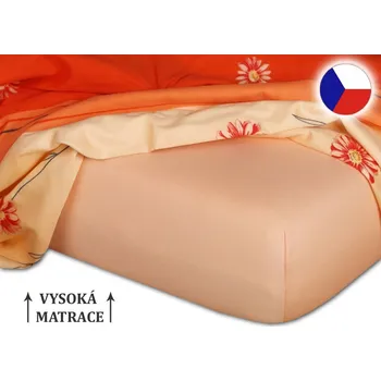 Prostěradlo Jersey prostěradlo na vysokou matraci 180x200x25 EXCLUSIVE Meruňková
