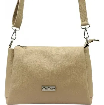 Kabelka Kožená kabelka MiaMore 01-002 DOLLARO - tmavě béžová