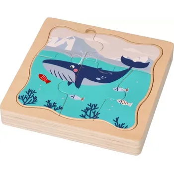 Dřevěná hračka Adam Toys vrstvené puzzle Antarktida