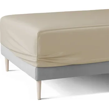 Napínací prostěradlo bavlněný satén 180x200x25 béžová