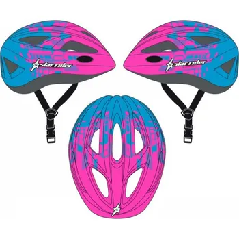 Cyklistická přilba AUTHOR Přilba Star Rider Inmold 51-55 cm růžová-neonová/modrá