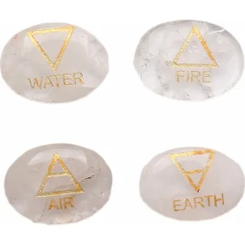 Křišťál sada kamenů se čtyřmi elementy 4 x cca 3,5 cm