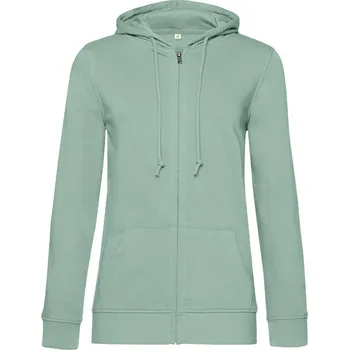 Dámská mikina B&C Dámská mikina na zip s kapucí Inspire Zipped Hood_° Barva: Zelená šalvějová, Velikost: XS