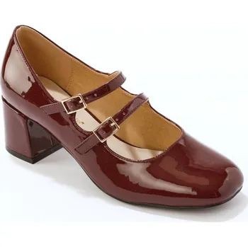 Lakované polobotky na podpatku bordó 39