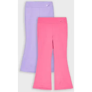 Dívčí kalhoty Sinsay - Kalhoty flare 2 pack - fuchsiová - 943GG-43X - 943GG-43X-134