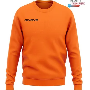 Dámská mikina GIVOVA Givova Maglia Polarfleece, kruhový výstřih, 4XS ORANŽOVÁ