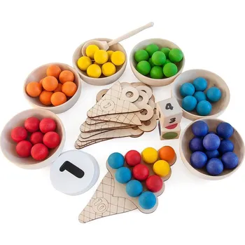 Dřevěná hračka Vzdělávací sada Ulanik Montessori dřevěná hračka “Sweet counting. Big”