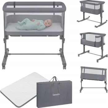 Dětská postýlka Přistýlka, volně stojící postýlka, kolébka 3v1 se sadou doplňků Lionelo Aurora