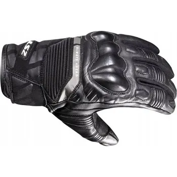Moto oblečení Voděodolné kožené motocyklové rukavice LS2 OCTANE WP black černé pánské