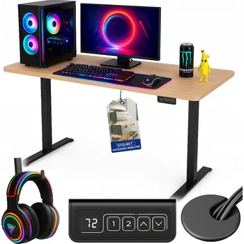 Psací stůl Obdélníkový psací stůl Markadler Leader 145 x 60 x 72 cm, světlý dub