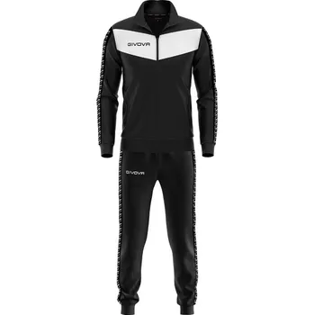 GIVOVA Givova tepláková souprava Banda Visa Triacetát 4XL BÍLÁ|ČERNÁ