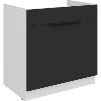 Kuchyňská skříňka Dolní skříňka na dřez LUNARA - šířka 80 cm, černá / bílá