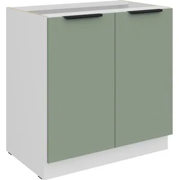 Kuchyňská skříňka Dolní dvoudveřová skříňka LUNARA - šířka 80 cm, zelená / bílá
