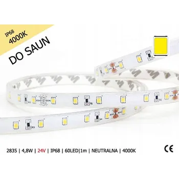 LED páska LED PÁSEK DO SAUNY NEUTRÁLNÍ 4000K 24V IP68 5M
