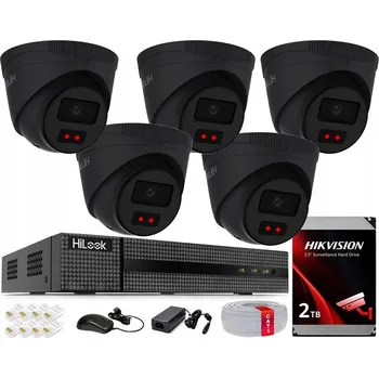 Bezpečnostní kamera MONITOROVACÍ SADA 4MPx HIKVISION HILOOK S 5 KAMERAMI IPC-T241H-C ČERNÁ, DISK 2TB