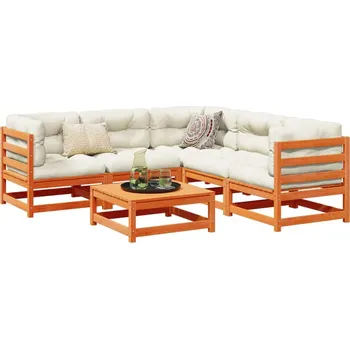 Zahradní lavice zahrada-XL 6dílná zahradní sedací souprava voskově hnědá masivní borovice 3299442