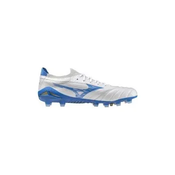 Pánská sálová obuv Mizuno Morelia Neo IV Beta Elite Kopačky bílá / modrá, UK 10,5, EU 45, US 11,5, 29,5 cm