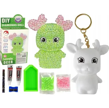 DIY Diamantová Sada Sob DIY Přívěsek Na Klíče Zelená