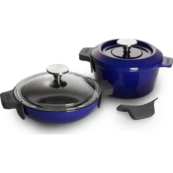 Pánev Woll Iron Sada hrnce a wok pánve, 20 cm, modrá