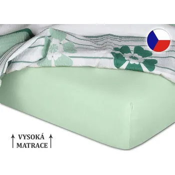 Jersey prostěradlo na vysokou matraci 90x200x25 EXCLUSIVE Mentol