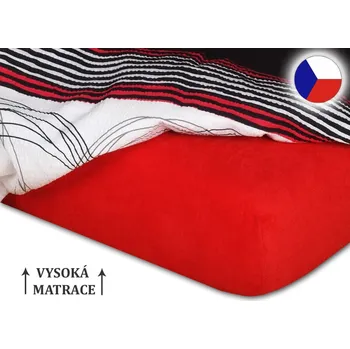 Froté prostěradlo na vysokou matraci 90x200 EXCLUSIVE Červená
